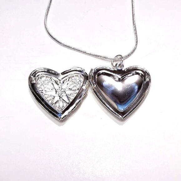 925 Sterling Silver Chain Heart Locket Necklace Gift - NEW!